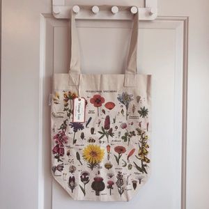 NWT Cavanilli & Co. Cotton Canvas Tote Bag Wildflowers - MEASUREMENTS IN LISTING